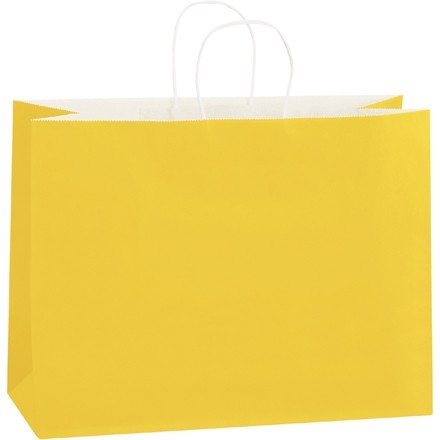 Buttercup Tinted Paper Shopping Bags, Vogue - 16 x 6 x 12"