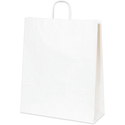 White Paper Shopping Bags, Queen - 16 x 6 x 19 1/4"