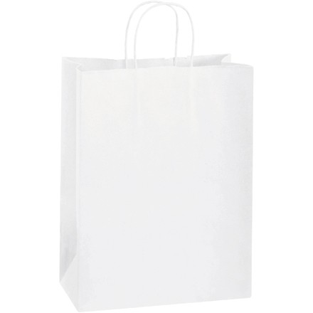White Paper Shopping Bags, Debbie - 10 x 5 x 13"
