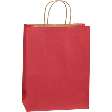 Scarlet Tinted Paper Shopping Bags, Debbie - 10 x 5 x 13"