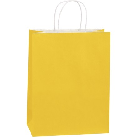 Buttercup Tinted Paper Shopping Bags, Debbie - 10 x 5 x 13"