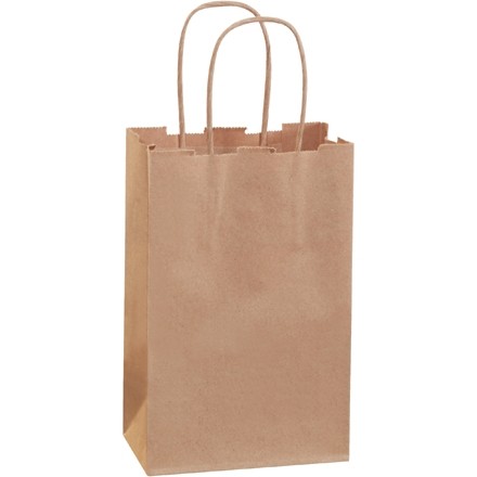 Kraft Paper Shopping Bags, Rose - 5 1/2 x 3 1/4 x 8 3/8"