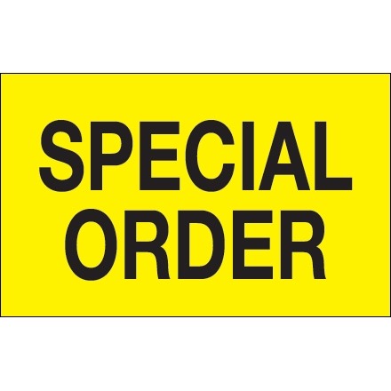 Fluorescent Yellow "Special Order" Production Labels, 1 1/4 x 2"