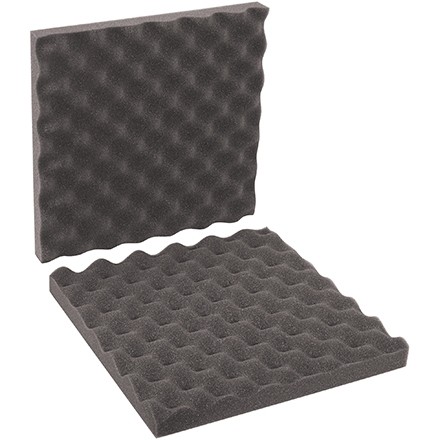 Charcoal Convoluted Foam Sets - 12 x 12 x 2" , 2 Sheets Per Set