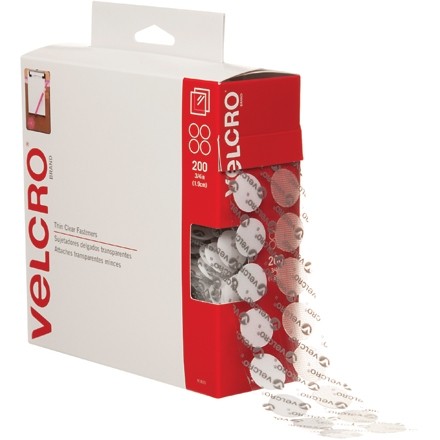 VELCRO® Hook and Loop, Combo Pack, Dots, 3/4", Clear