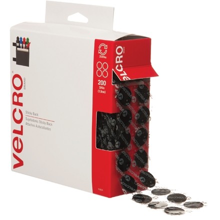 VELCRO® Hook and Loop, Combo Pack, Dots, 3/4", Black