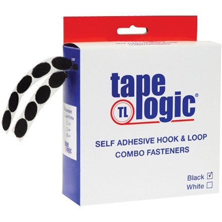 Hook and Loop, Combo Pack, Dots, 1/2", Black