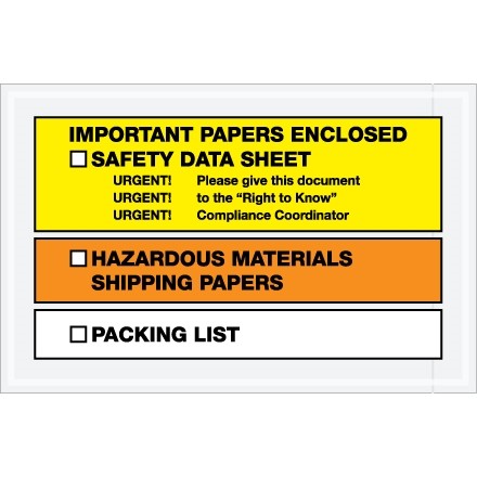 SDS "Important Papers Enclosed" Envelopes, Yellow/Orange, 6 1/2 x 10"