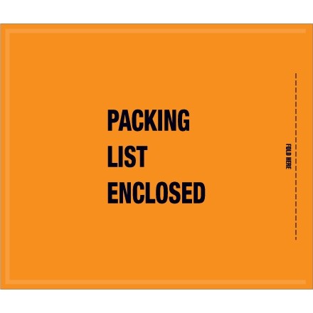 Military "Packing List Enclosed" Envelopes, Orange, 8 1/2 x 10"
