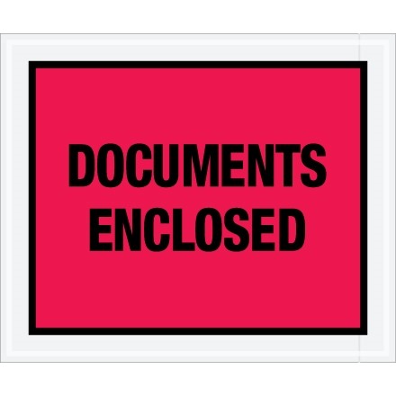 "Documents Enclosed" Envelopes, Red, 10 x 12"