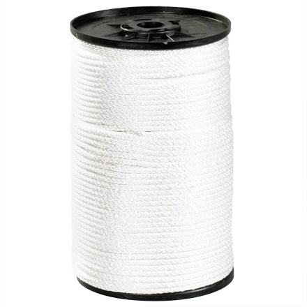 Solid Braided Nylon Rope - 1/8", White