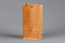 Natural Kraft Paper Grocery Bags, 2 - 4 1/4 x 2 1/2 x 7 3/4"