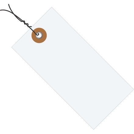White Tyvek® Pre-wired Shipping Tags #6 - 5 1/4 x 2 5/8"