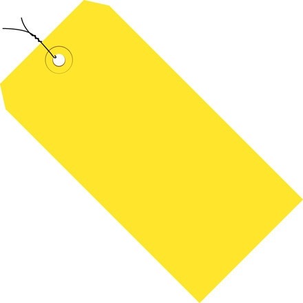 Yellow Pre-wired Shipping Tags #2 - 3 1/4 x 1 5/8"