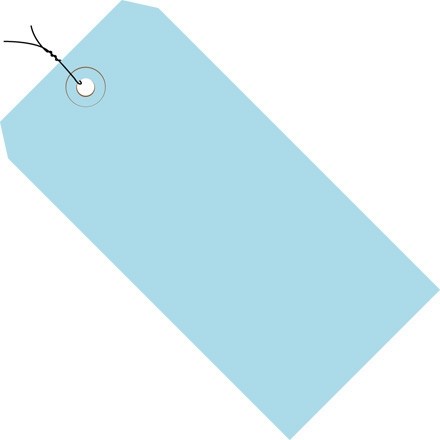 Light Blue Pre-wired Shipping Tags #5 - 4 3/4 x 2 3/8"