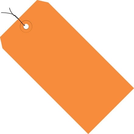 Orange Pre-wired Shipping Tags #8 - 6 1/4 x 3 1/8"