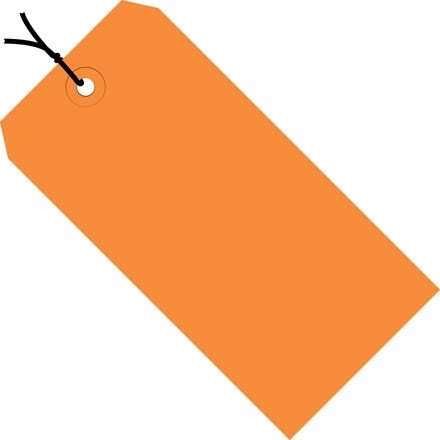Orange Pre-strung Shipping Tags #8 - 6 1/4 x 3 1/8"