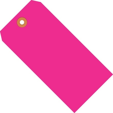 Fluorescent Pink Shipping Tags #2 - 3 1/4 x 1 5/8"