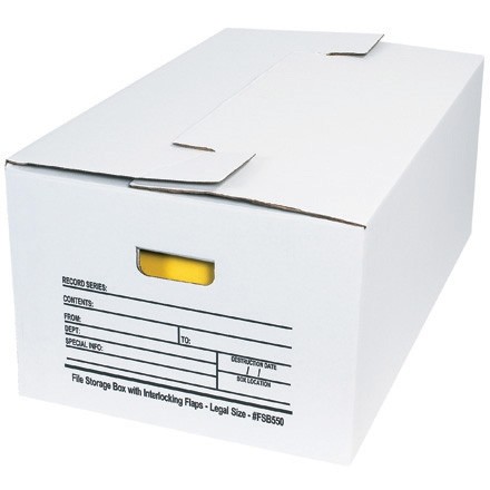 Interlocking Flap File Storage Boxes, 24 x 15 x 10"
