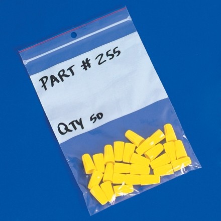 Minigrip® Reclosable Poly Bags, 6 x 9", 4 Mil, White Block
