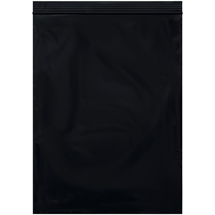 Reclosable Poly Bags, 9 x 12", 2 Mil, Black