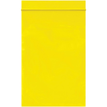 Reclosable Poly Bags, 4 x 6", 2 Mil, Yellow