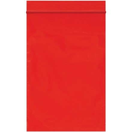 Reclosable Poly Bags, 4 x 6", 2 Mil, Red