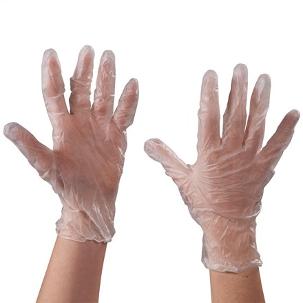 Powdered Vinyl Gloves - Clear - 3 Mil - Medium