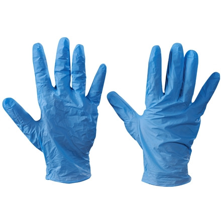 Powder Free Vinyl Gloves - Blue - 5 Mil - Large