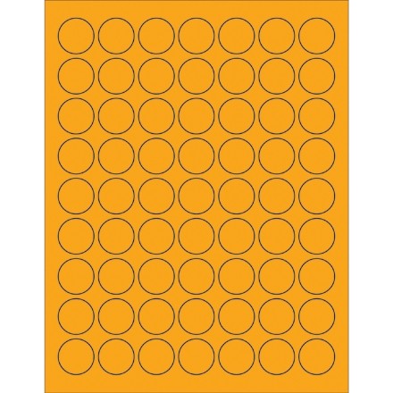 Fluorescent Orange Circle Laser Labels, 1"