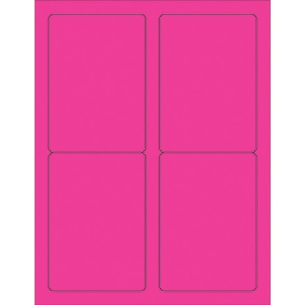 Fluorescent Pink Laser Labels, 3 1/2 x 5"
