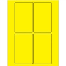 Fluorescent Yellow Laser Labels, 3 x 5"