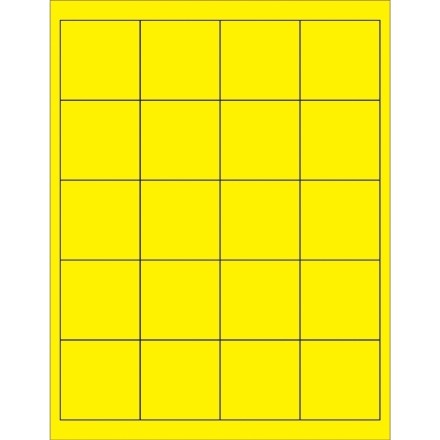 Fluorescent Yellow Laser Labels, 2 x 2"