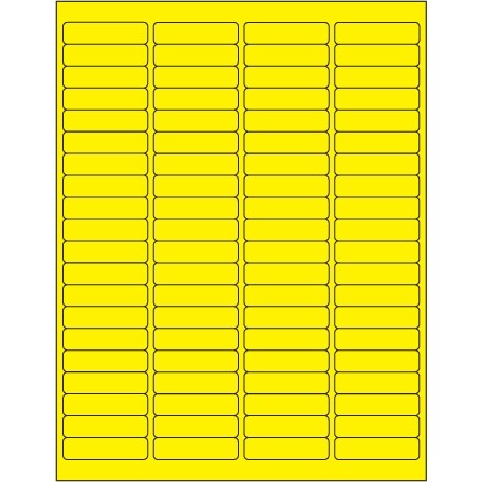 Fluorescent Yellow Laser Labels, 1 15/16 x 1/2"