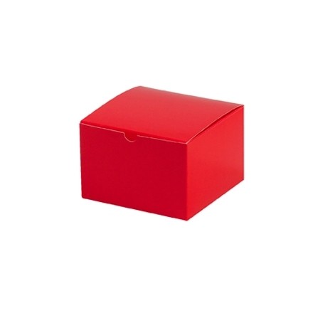 Chipboard Boxes, Gift, Holiday Red, 6 x 6 x 4"