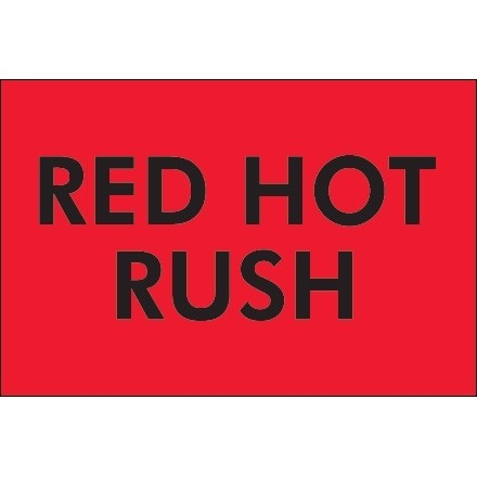 " Red Hot Rush" Fluorescent Red Labels, 2 x 3"