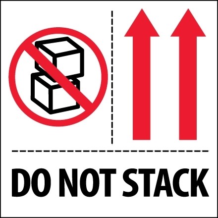 International Safe Handling Labels -" Do Not Stack", 4 x 4"