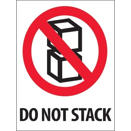 International Safe Handling Labels -" Do Not Stack", 3 x 4"