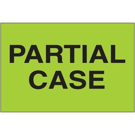 " Partial Case" Green Labels, 2 x 3"