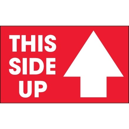 " This Side Up" Arrow Labels, 3 x 5"