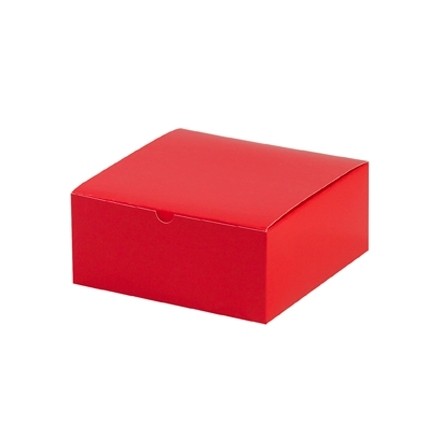 Chipboard Boxes, Gift, Holiday Red, 8 x 8 x 3 1/2"