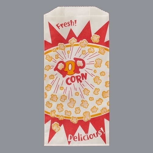 Printed Popcorn Bags, 4 x 8 1/4"