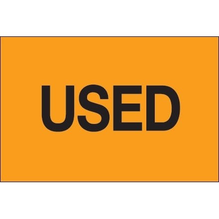 Fluorescent Orange "Used" Inventory Labels, 2 x 3"