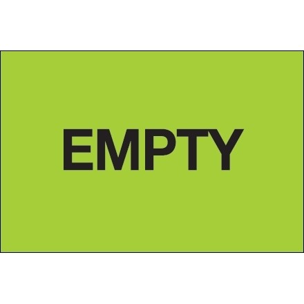 Fluorescent Green "Empty" Inventory Labels, 2 x 3"