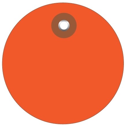 Orange Plastic Circle Tags - 3"
