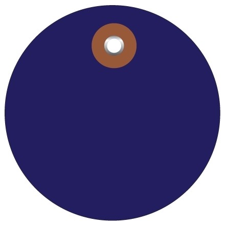 Blue Plastic Circle Tags - 3"