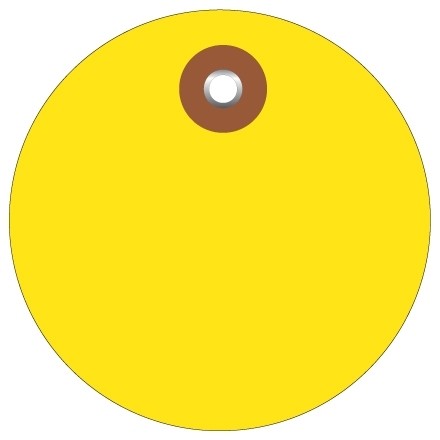 Yellow Plastic Circle Tags - 3"