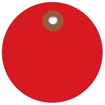 Red Plastic Circle Tags - 2"