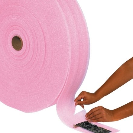 Anti-Static Shipping Foam Rolls, 1/8" Thick, 12" x 550', Perforated