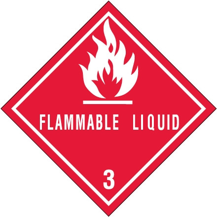 Hazard Labels - "Flammable Liquid", 4 x 4"